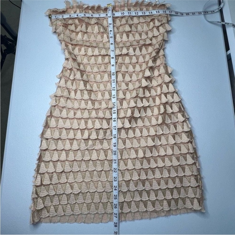 Lulu's Strapless Ruffle Textured Dress in Tan - Picture 14 of 16